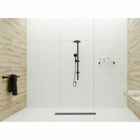 Set rigola pentru dus plus capac 90 cm Rea Greek Negru Mat [10]