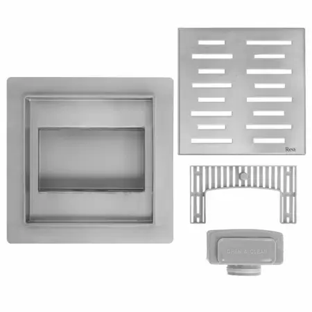 Set rigola pentru dus plus capac inox periat Rea Line 15 cm [4]