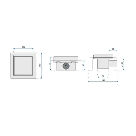 Set rigola pentru dus plus capac inox periat Rea Neo 15 cm [6]