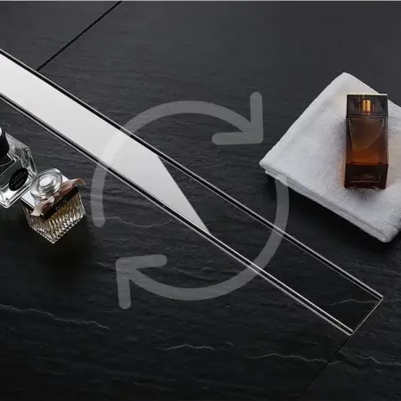 Set rigola pentru dus plus capac inox periat Rea Pure Neo Nickel 90 cm [4]