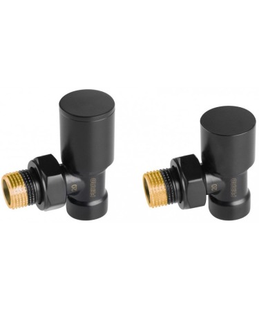 Echipamente de incalzire - Set robineti Ferro ZGB31BL tur/retur radiator coltari 1/2”, negru