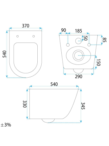 Set: Vas de toaletă suspendat + Lavoar pe blat Rea Duo alb [11]