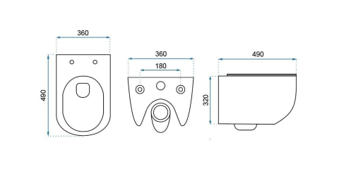 Set vas WC + Bideu CARTER alb suspendabil alb [9]