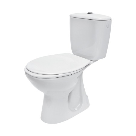 Seturi vase wc monobloc - Set vas WC Cersanit, President, evacuare verticala, cu rezervor si capac inclus, alb