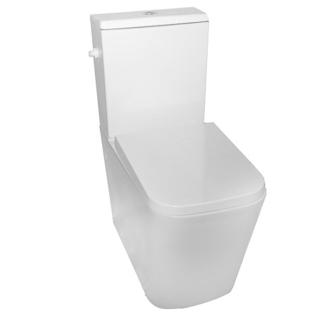 Seturi vase wc monobloc - Set vas WC Fluminia, Paris, stativ, BTW, rimless cu rezervor si capac soft-close si easy off inclus