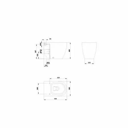 Set vas WC pe pardoseala Gala Coral BTW cu capac softclose alb [2]