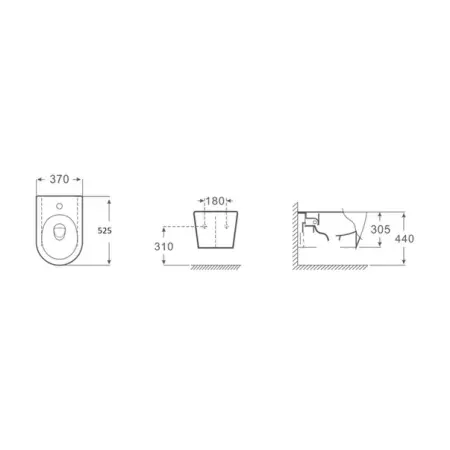 Set vas wc rimless cu capac softclose si bideu Fluminia Minerva negru mat [5]