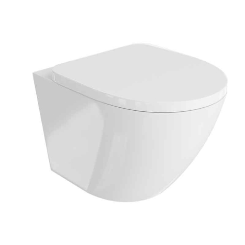 Vase wc - Set vas WC, Spectrum, Trendi, rimless, cu capac soft close, quick release, alb