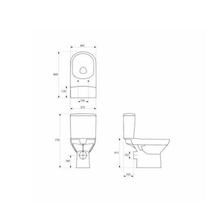 Set vas wc stativ, Cersanit, City New, rimless, cu rezervor si capac soft-close inclus [1]