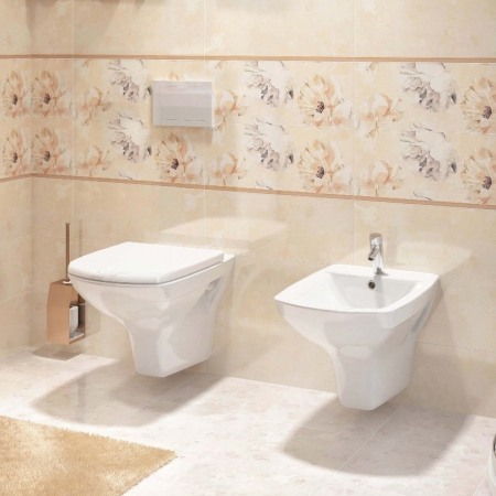Set vas wc suspendat, Cersanit, Carina, clean on, cu capac soft close si easy off, alb [3]
