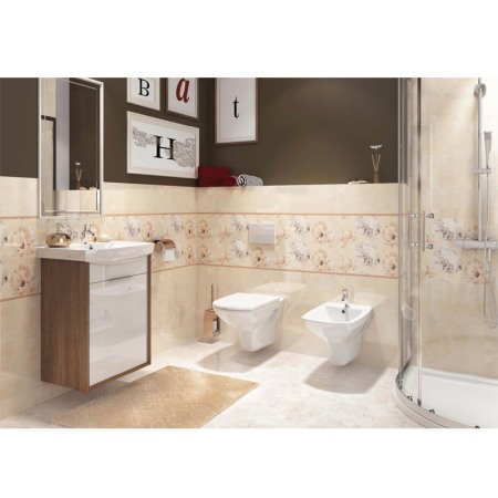 Set vas wc suspendat, Cersanit, Carina, clean on, cu capac soft close si easy off, alb [2]