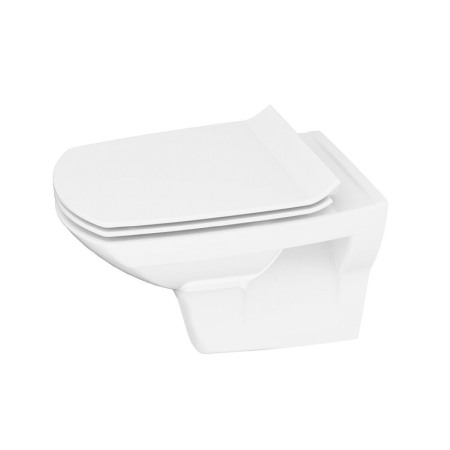 Obiecte Sanitare - Set vas wc suspendat Cersanit, Carina, clean on, cu capac soft close si easy off, slim