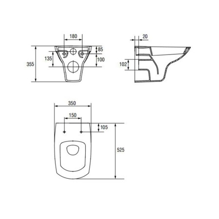Set vas wc suspendat Cersanit, Carina, clean on, cu capac soft close si easy off, slim [1]