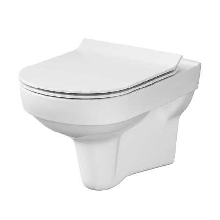 Obiecte Sanitare - Set vas WC suspendat, Cersanit, City, Rimless, cu capac Soft-Close si Easy Off inclus