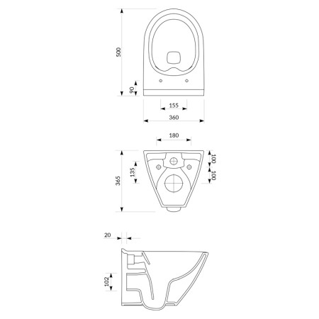 Set vas wc suspendat, Cersanit, Mille, capac cu soft close si quick release, alb [1]