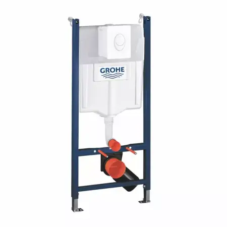Set vas WC suspendat cu capac Grohe rezervor incastrat Solido Compact 4 in 1 cu clapeta alba Skate Air preasamblat [1]