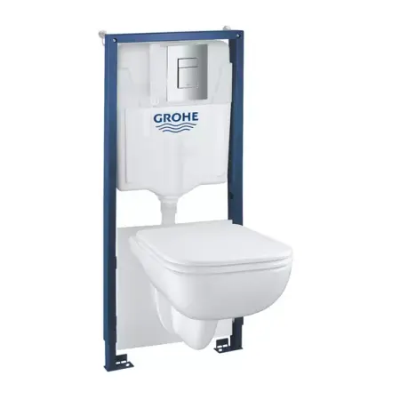 Rezervore incastrate - Set vas WC suspendat cu capac Grohe Start Edge rezervor incastrat Solido 5 in 1 cu clapeta crom Even