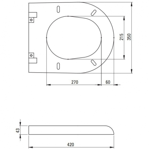 Set Vas WC suspendat cu capac soft close Deante Avis Rimless 35x50 cm evacuare orizontala [7]
