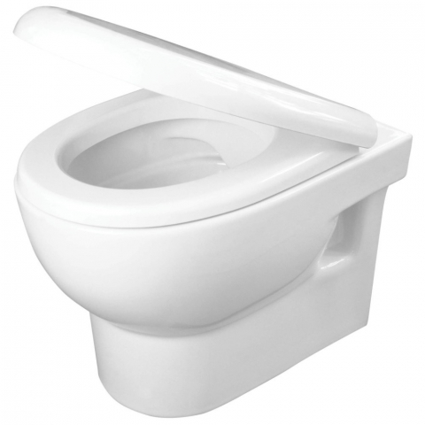 Set Vas WC suspendat cu capac soft close Deante Avis Rimless 35x50 cm evacuare orizontala [1]