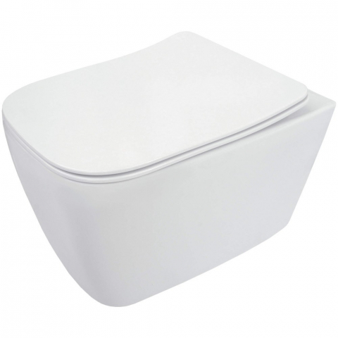 Set Vas WC suspendat cu capac soft close Deante Hiacynt Rimless 35x49 cm evacuare orizontala [1]