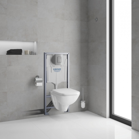 Set Vas WC suspendat cu rezervor incastrat, clapeta si capac Grohe Solido Square 37x53 cm evacuare orizontala [3]