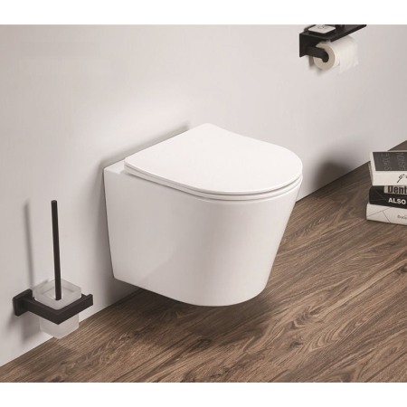 Set vas wc suspendat, Fluminia, Clementina, cu capac quick release si soft close, alb [2]