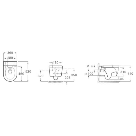 Set vas WC suspendat, Fluminia, Minerva, cu capac quick release si soft close, negru [1]