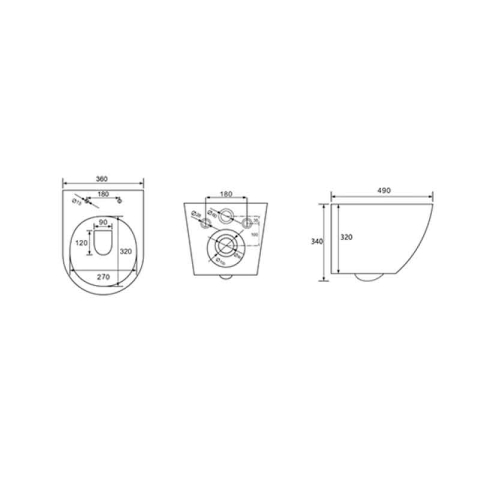 Set vas WC suspendat, Fluminia, Ricci Tornado, rimless, cu capac quick release si soft close, cappuccino [2]
