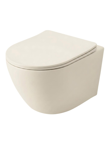 Set Vas WC Suspendat Lavoar pe Blat Rea Focus Creme Ecru Mat 485x360x320 mm [8]