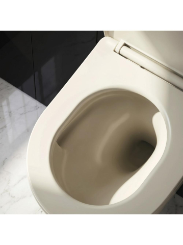 Set Vas WC Suspendat Lavoar pe Blat Rea Focus Creme Ecru Mat 485x360x320 mm [9]