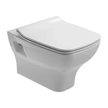 Obiecte Sanitare - Set vas wc suspendat Gala Street Square alb si capac slim softclose
