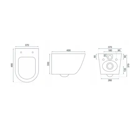 Set vas WC suspendat Rea Carlo rimless alb - auriu cu capac softclose [1]