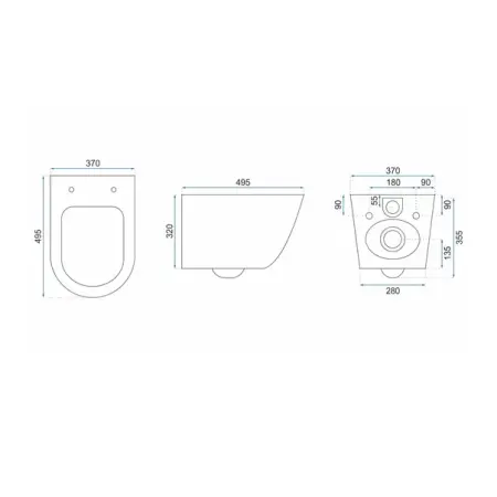 Set vas WC suspendat Rea Carlo rimless auriu - alb cu capac softclose [1]