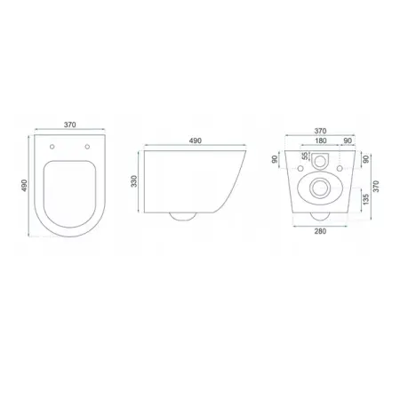 Set vas wc suspendat Rea Carlo rimless auriu periat cu capac softclose [1]