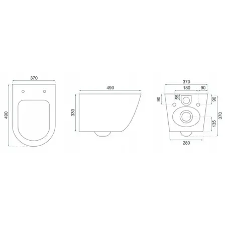 Set vas wc suspendat Rea Carlo rimless auriu periat cu capac softclose negru [5]