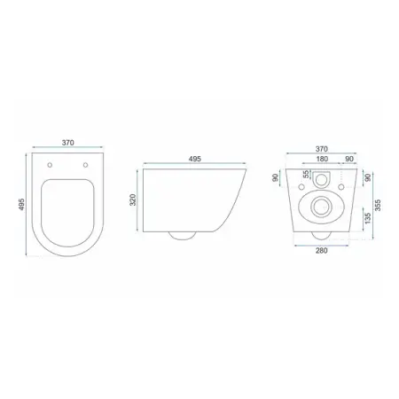 Set vas wc suspendat Rea Carlos Lava rimless cu capac softclose [1]