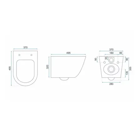 Set vas wc suspendat Rea Carlos rimless alb cu capac softclose [1]
