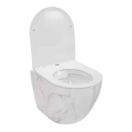 Set vas wc suspendat Rea Carlos rimless alb cu capac softclose [2]