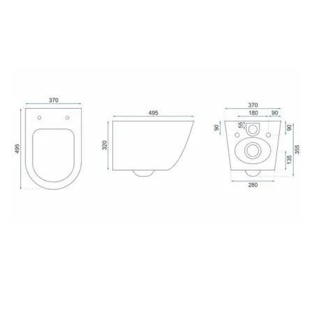 Set vas wc suspendat Rea Carlos rimless granit cu capac softclose [1]