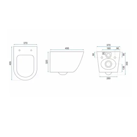 Set vas wc suspendat Rea Carlos rimless granit cu capac softclose alb [1]