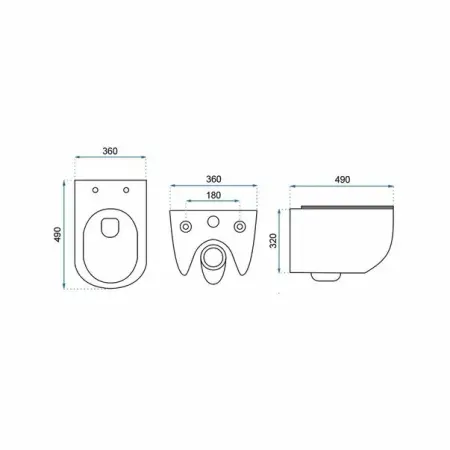 Set vas wc suspendat Rea Carter rimless capac slim softclose [2]