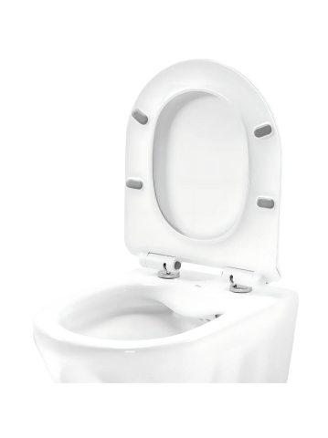 Set vas WC suspendat REA Gustavo Rimless lavoar pe blat Maya alb lucios ceramica sanitara [8]
