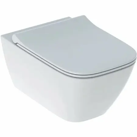 Obiecte Sanitare - Set vas wc suspendat si capac slim softclose Geberit Smyle Square Rimfree