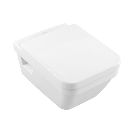 Vase wc - Set vas WC suspendat Villeroy &amp; Boch, Architectura, direct flush, dreptunghiular, cu capac soft close, quick release, alb