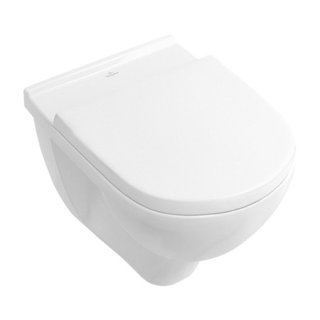 Vase wc - Set vas WC suspendat Villeroy &amp; Boch, O.Novo, COMPACT, direct flush, cu capac soft close, alb