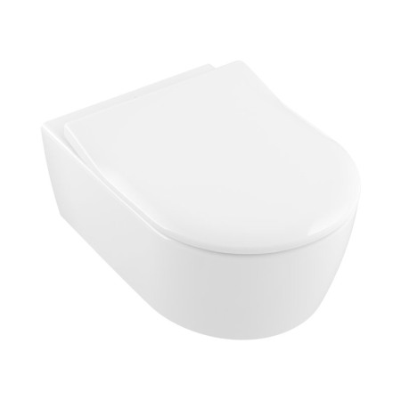 Vase wc - Set vas WC suspendat Villeroy &amp; Boch, Subway 2.0, direct flush, cu capac slim, soft close, alb