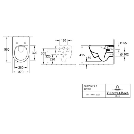 Set vas WC suspendat, Villeroy & Boch, Subway 2.0, cu capac SoftClose si QuickRelease, CeramicPlus, alb alpin [1]