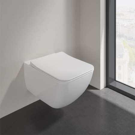 Set vas WC suspendat, Villeroy & Boch, Venticello, cu capac SoftClose si QuickRelease, CeramicPlus, alb alpin [2]