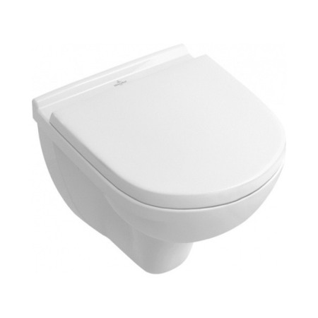 Vase wc - Set vas WC Villeroy & Boch, O. Novo, suspendat COMPACT, Ceramic Plus, cu capac soft close, alb