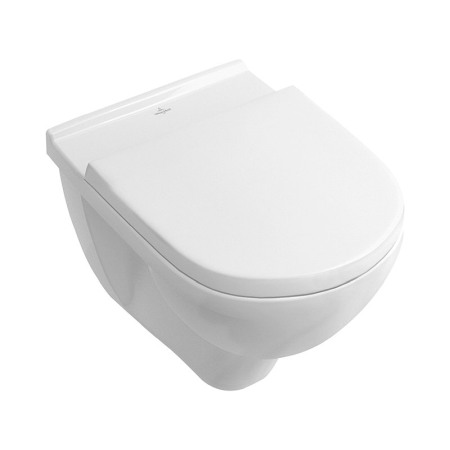 Vase wc - Set vas WC Villeroy & Boch, O.Novo, suspendat, cu capac soft close si quick release, alb